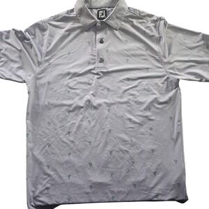 FootJoy Polo Shirt Mens Extra Large Lavender Cactus‎ Print Golf Performance